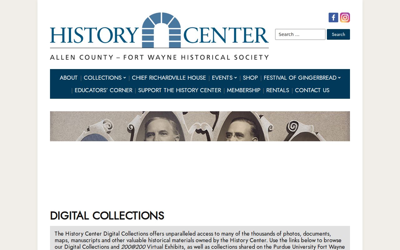 Fort Wayne History Center digital collections for local house and resident history