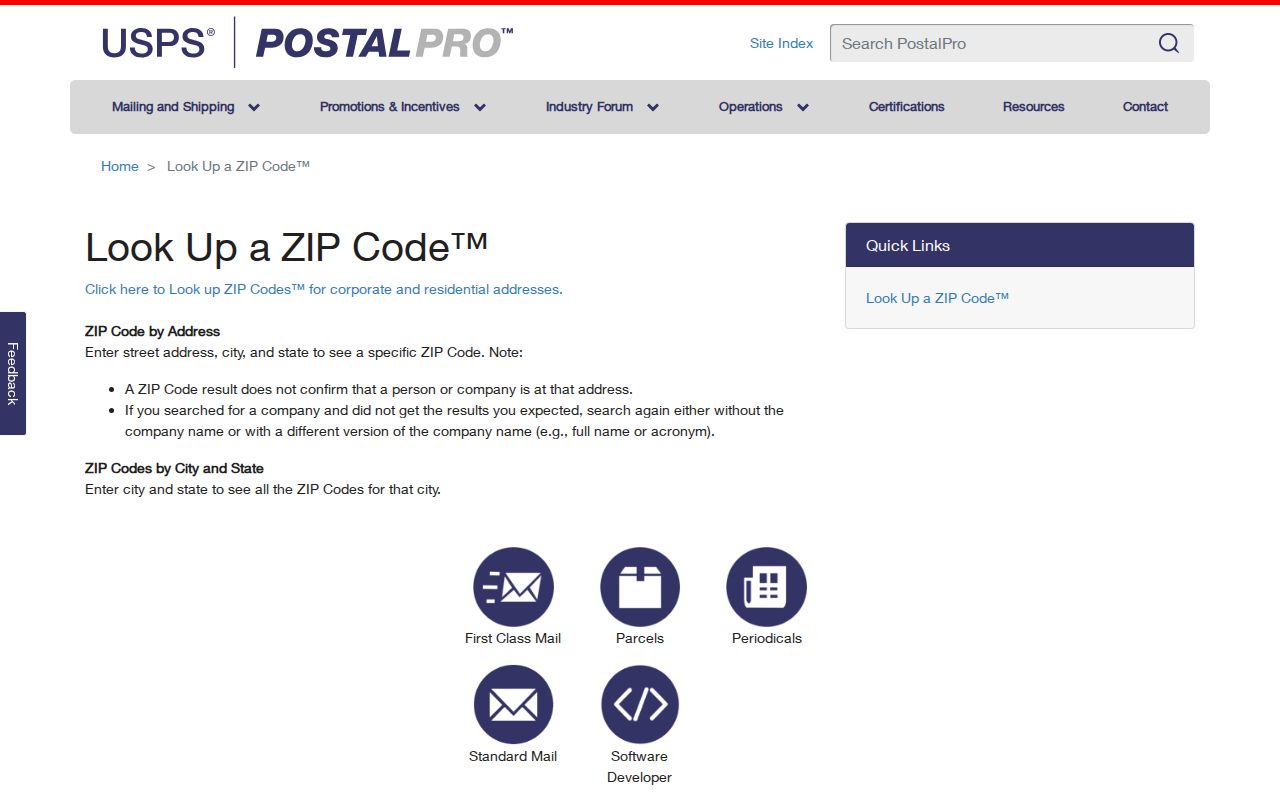 USPS ZIP Code Lookup used to verify a Fort Wayne mailing address